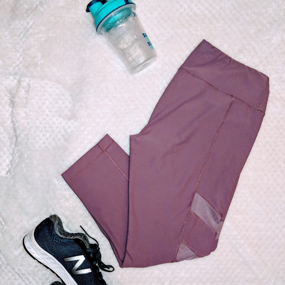💪Dusty Rose/Light Violet Above the Ankle Leggings